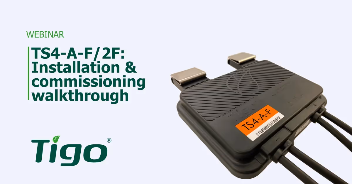 Blog - How To Install Tigo Dedicated Rapid Shutdown Devices Webinar